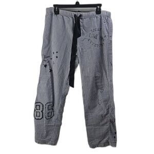 Victoria's Pink Blue and White Striped Drawstring Pajama Pants Y2K  Sz S/P